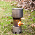 Mini poêle en titane en bois de bois de titane